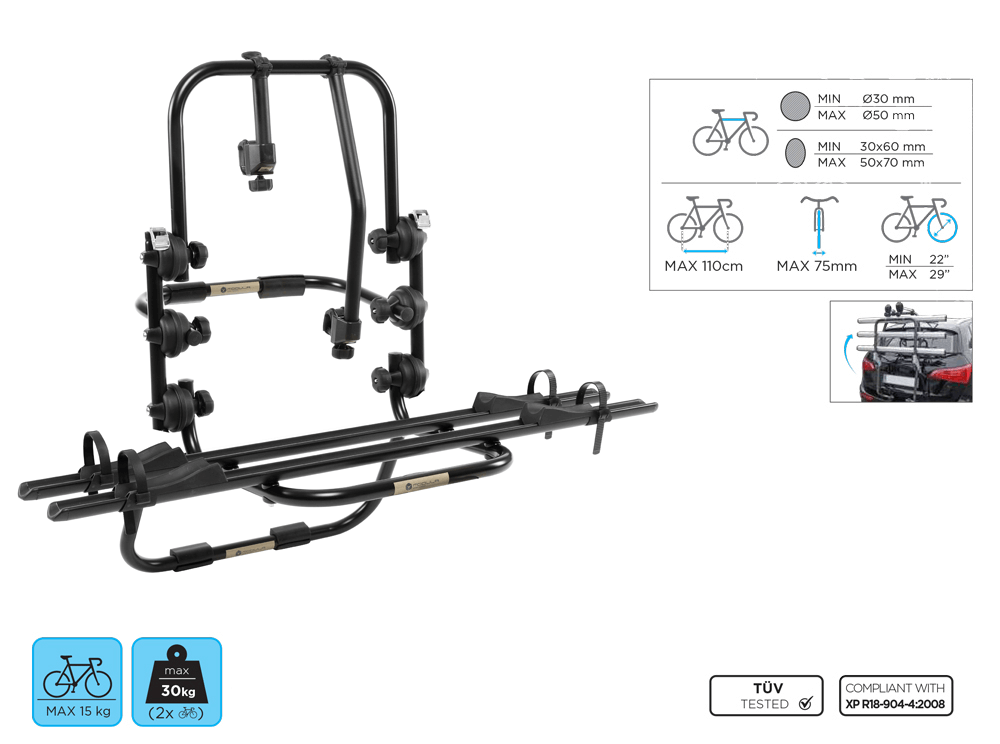 Suport bicicleta pe haion sau portbagaj Menabo Stand Up 3 Suport bicicleta cu prindere pe haion sau portbagaj