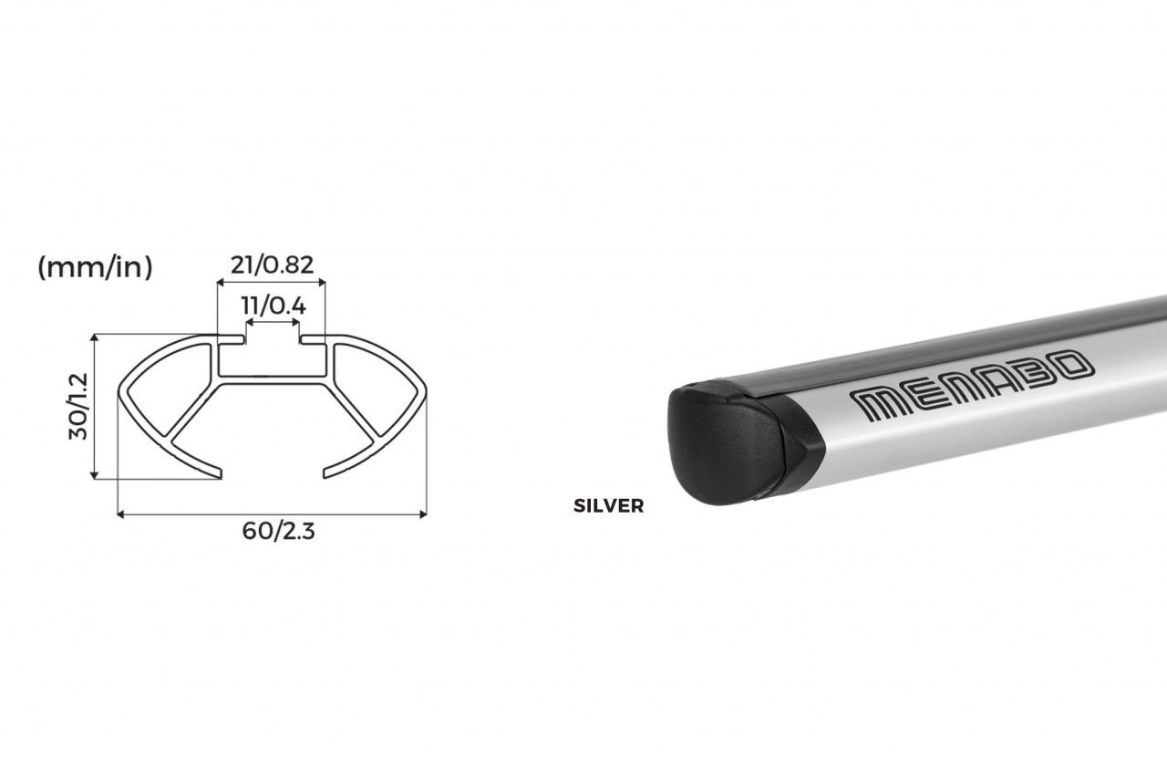 Bare transversale Menabo Delta Silver pentru Chrysler 300 C, 4 usi, model 2005-2014 - 3 | YEO