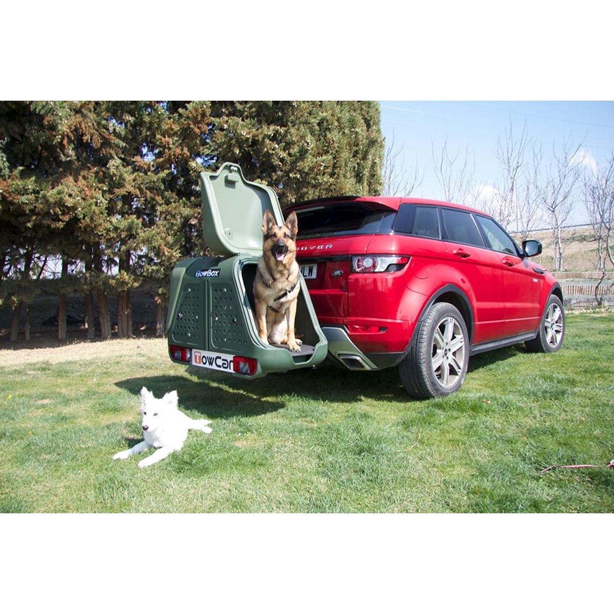 Cutie portbagaj pe carligul de remorcare Towbox V2 DOG Verde - 2 | YEO