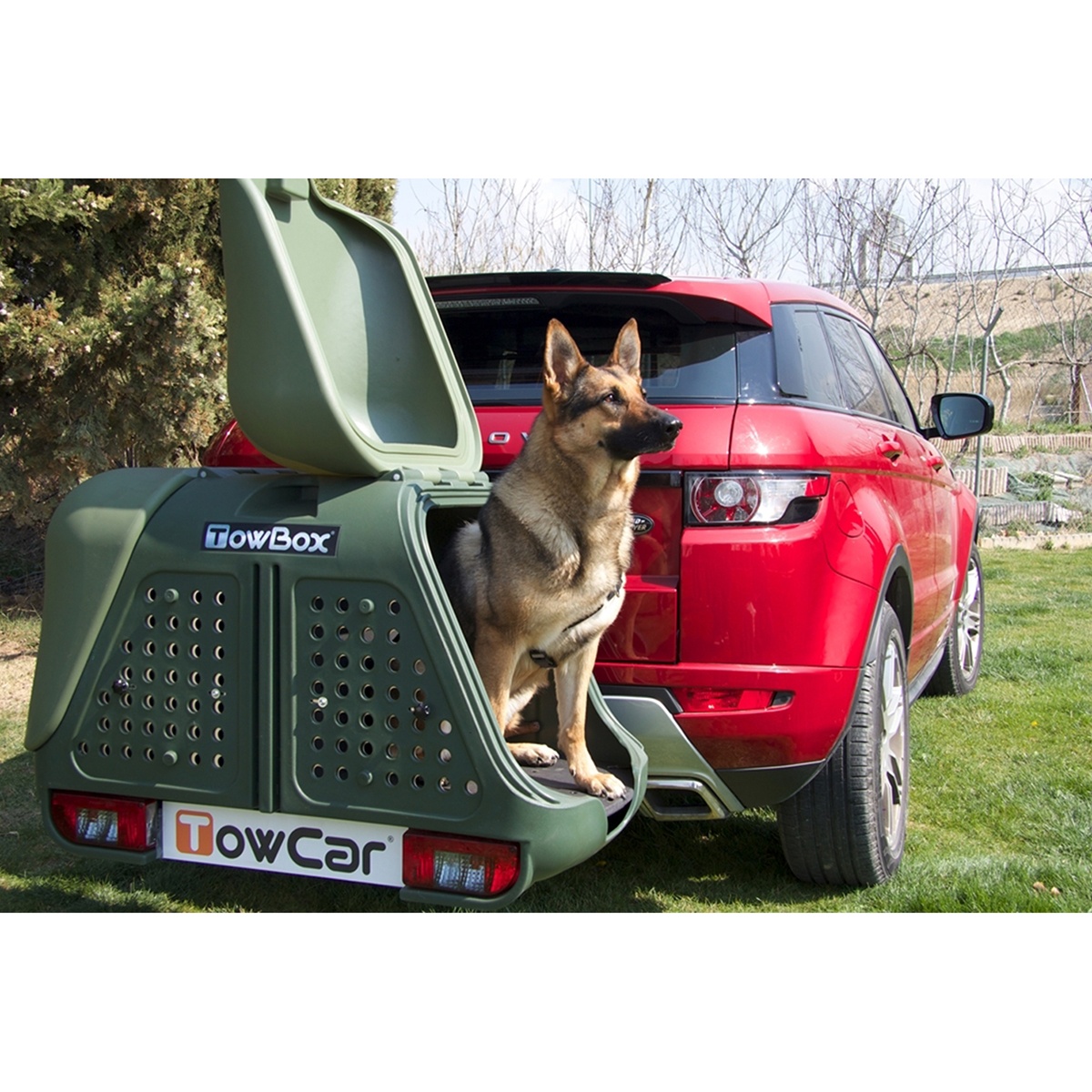 Cutie portbagaj pe carligul de remorcare Towbox V2 DOG Verde - 3 | YEO