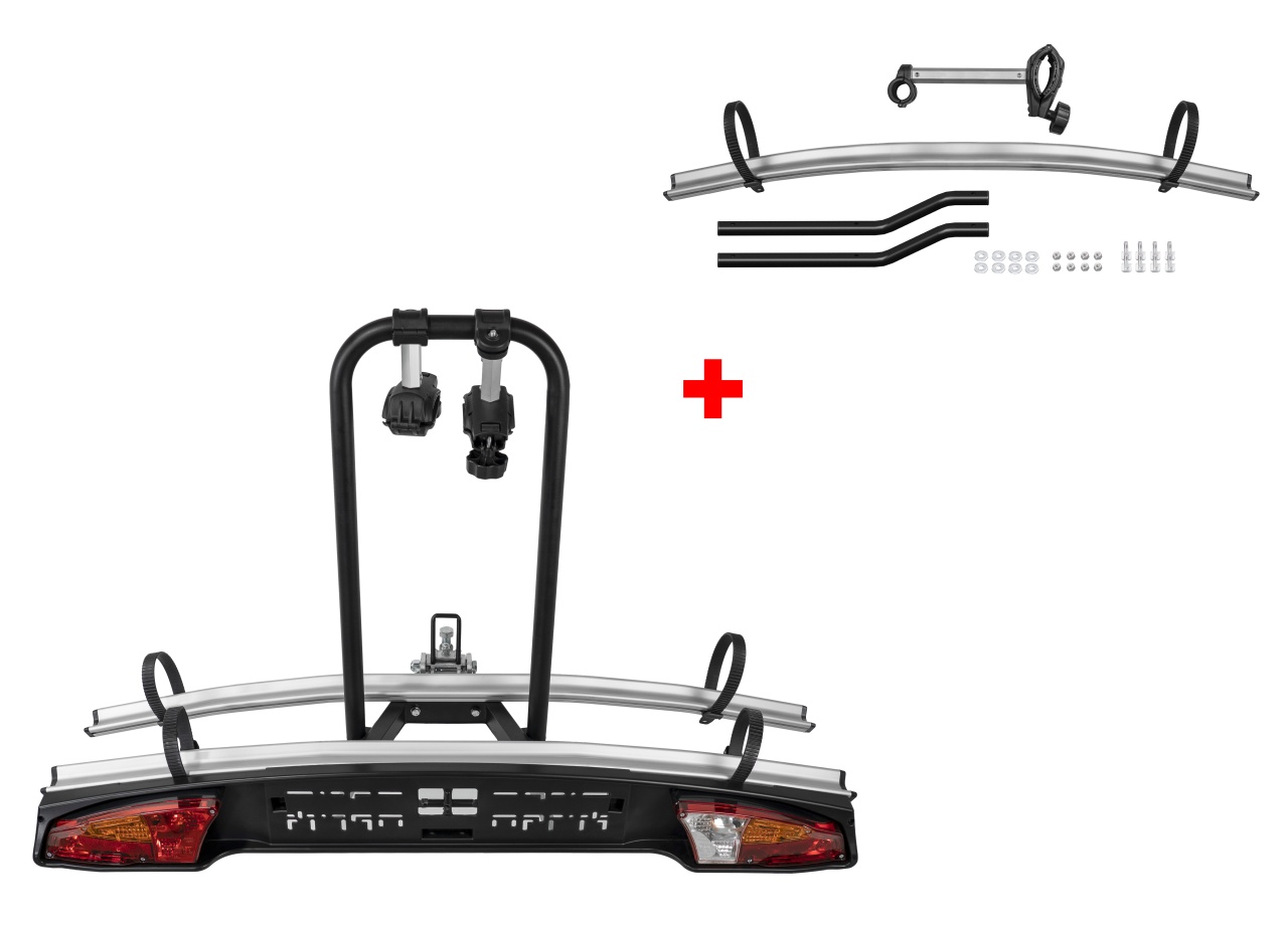 Suport biciclete Menabo Merak Tilting Plus pentru 3 biciclete cu prindere pe carligul de remorcare