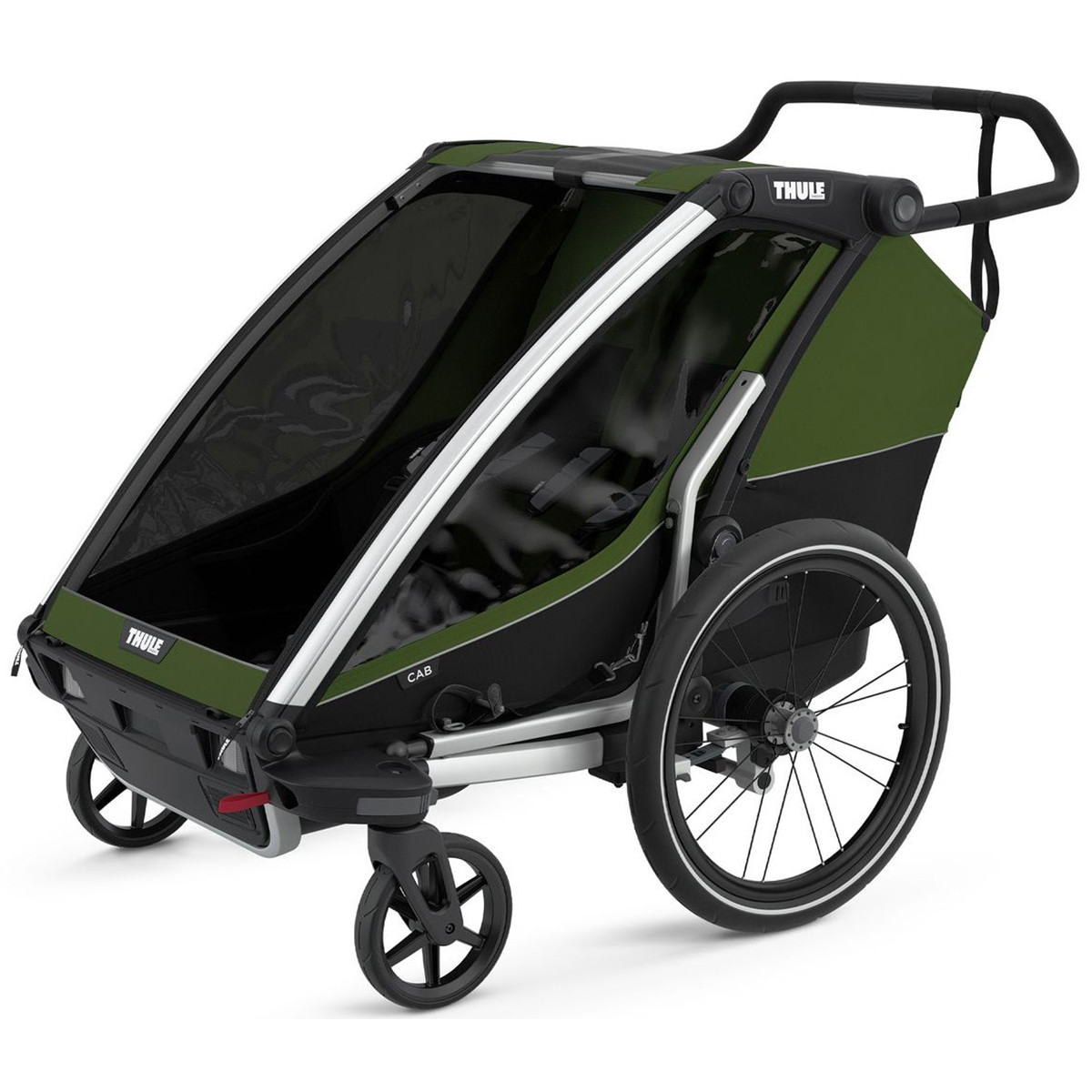 Carucior multisport Thule Chariot Cab 2, Aluminum/Cypress Green