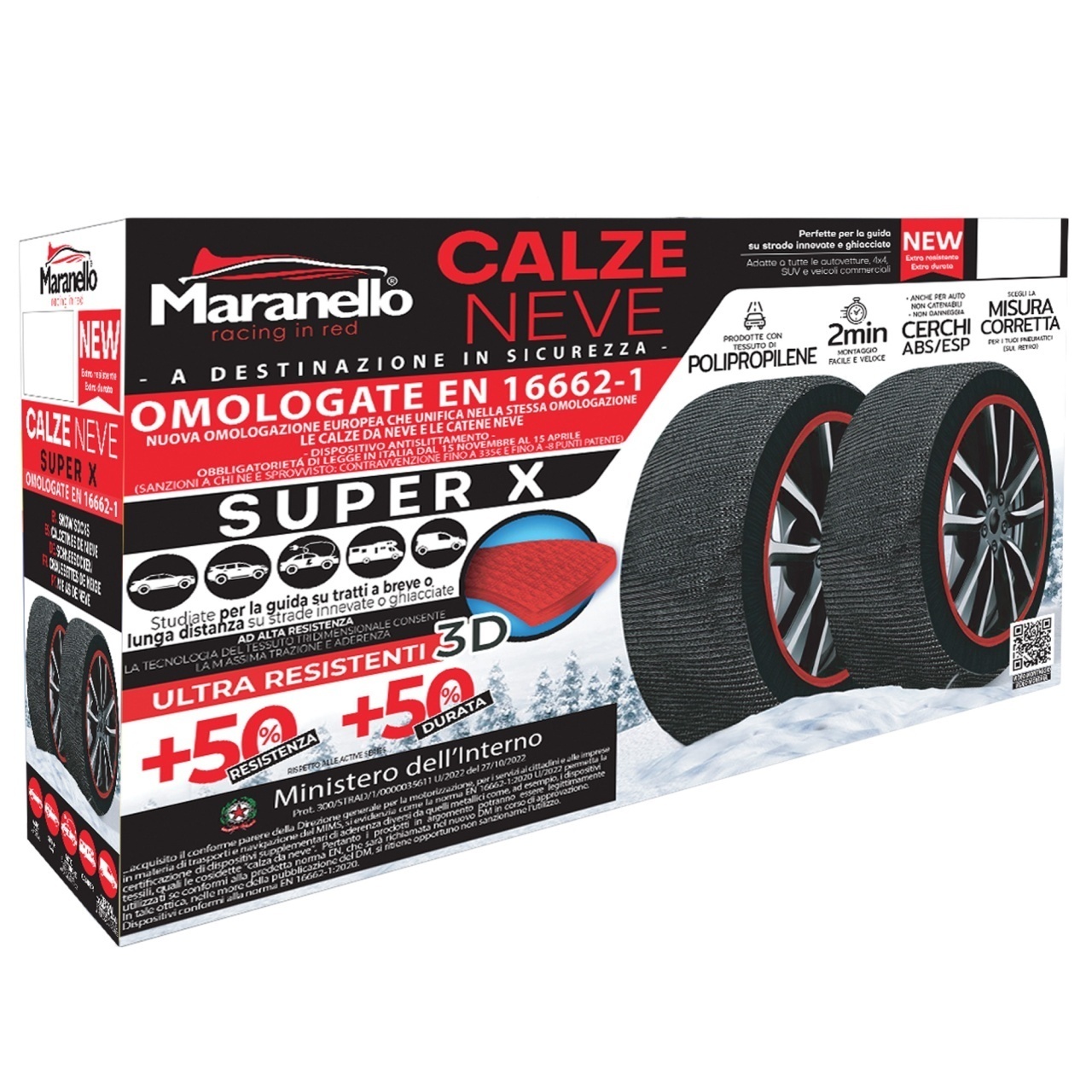 Lanturi auto textile, huse antiderapante 195/70 R13, Maranello Super X 3D, omologate, M - 2 | YEO