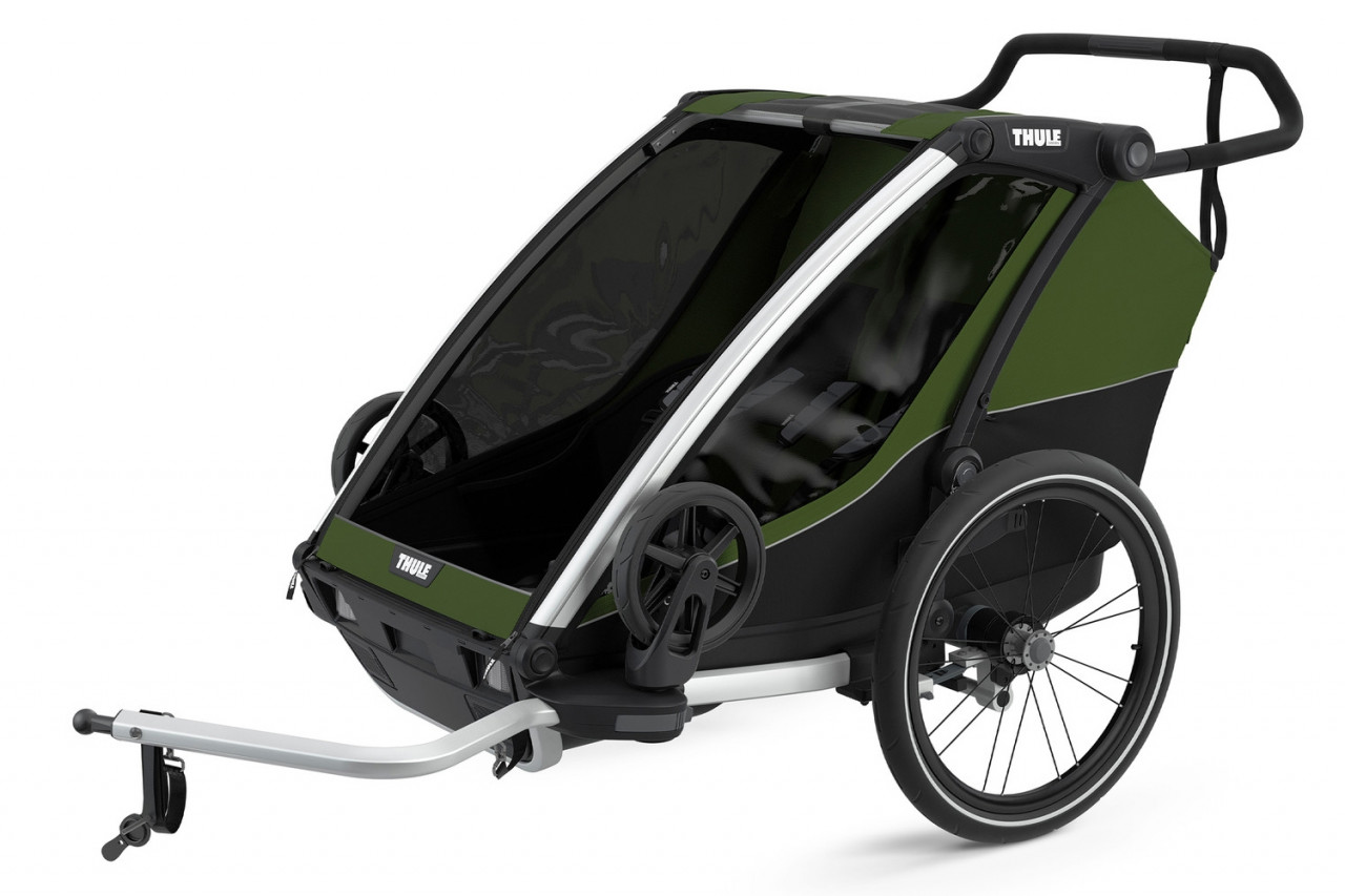 Carucior multisport Thule Chariot Cab 2, Aluminum/Cypress Green - 1 | YEO