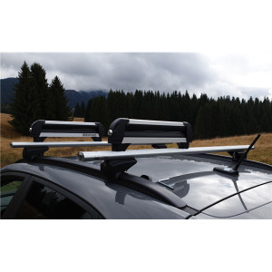 Suport ski/snowboard Menabo Iceberg 4 pe bare transversale, 4 perechi ski / 2 snowboard - Img 5