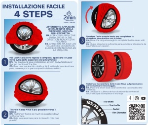 Textile snow chains, anti-slip covers 205/60 R16, DAC Active Series 3D, certified, L - Img 8
