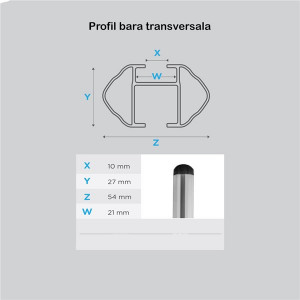Bare transversale aluminiu Menabo Profile L pentru Opel Combo (E), model 2018+ - Img 4