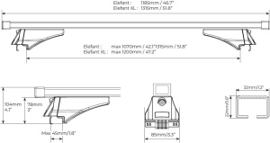 Bare transversale Menabo Elefant XL pentru Lexus NX 2014+ - Img 5