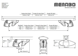 Bare transversale Menabo Fender Silver pentru bare longitudinale - Img 7