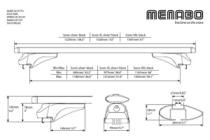 Bare transversale Menabo Sonic Silver XL pentru bare longitudinale - Img 7