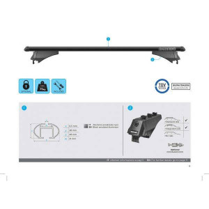 Menabo Tiger Black XL roof bars for Hyundai ix35 (bar lipita) 2013-2015 - Img 16