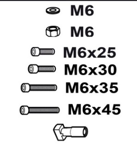 Set suruburi pentru kitul Menabo Fix Point 506