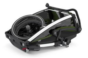 Thule Chariot Cab 2 multisport trailer for 2 children, Aluminium/Cypress Green - Img 5