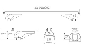 Bare transversale Menabo Ariem Silver pentru Mercedes GLC (X253) 2020+ - Img 7