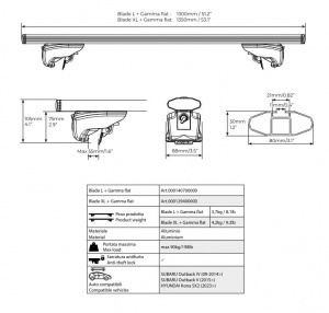 Roof bars - aluminium Menabo Blade Subaru Outback IV, model 2009-2014 - Img 8