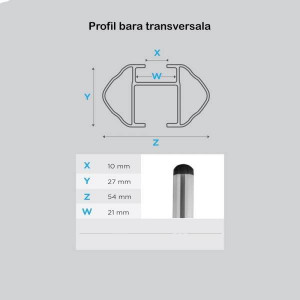 Bare transversale aluminiu Menabo Profile M pentru Dacia Duster II model 2013-2018 - Img 3