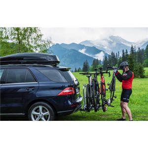 Bike rack Yakima JustClick 3 + Extensie for 4 bikes tow-bar mounted - Img 5