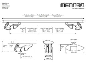 Menabo Fender Silver XL roof bars for Lincoln MKX 2007-2015 - Img 7