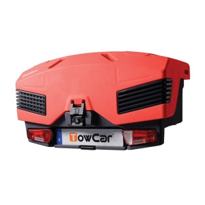 Roof box on tow bar TowBox Evo, Emotion red