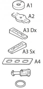 Set adaptor de placa ingusta pentru barele Menabo Professional