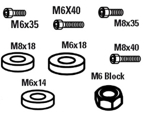 Set suruburi pentru kitul Menabo Fix Point 503
