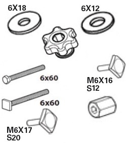 Set suruburi pentru suportul de biciclete Menabo Bike Pro