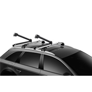 Ski & snowboard rack Thule SnowPack Extender 7325 Silver roof bars, 5 skis, 2 snowboard - Img 4