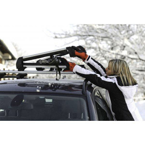 Suport schi snowboard Menabo Frozen Alu pe bare transversale, 5 perechi ski / 2 snowboard - Img 2
