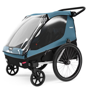 Thule Courier 2-seat child bike trailer, Aegean Blue - Img 2