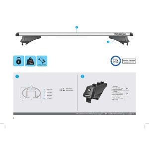 Menabo Tiger Silver roof bars for Mercedes C Station Wagon (S205) 2014+ - Img 13