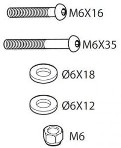 Set suruburi de fixare pentru barele Menabo Professional