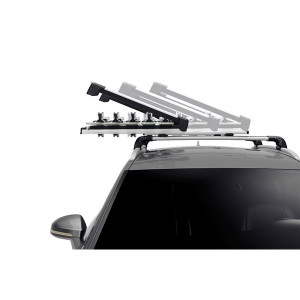 Suport ski/snowboard Thule SnowPack Extender 7325 Argintiu bare transversale, 5 schi, 2 snowboard - Img 5