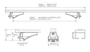 Bare transversale Menabo Elefant pentru Fiat Panda II Cross 2004-2014 - Img 3