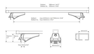 Menabo Elefant XL roof bars for Mitsubishi Outlander PHEV 2014+ - Img 3
