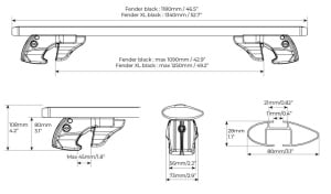 Menabo Fender Black roof bars for Suzuki Jimny 1998-2012 - Img 7