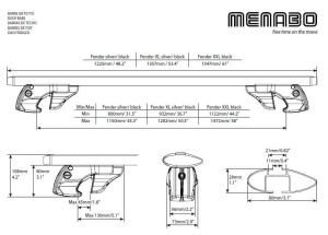 Menabo Fender Silver roof bars for Acura TSX II (CU2) Sportwagon 2011-2014 - Img 7