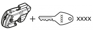 Set 2 cleme cu incuietoare pentru barele transversale Menabo Beta / Dozer / Fender / Jackson / Sherman