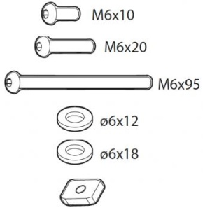 Set suruburi pentru extensia +1 a suportului Menabo Antares