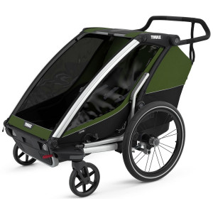 Thule Chariot Cab 2 multisport stroller, Aluminium/Cypress Green