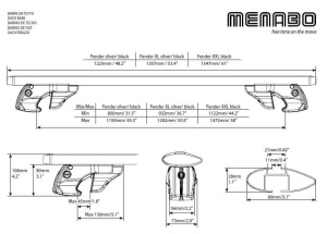 Menabo Fender Silver XL roof bars for Saab 9-7 X 2006+ - Img 7