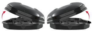 Roof box Menabo Satellite 550 DUO ABS Black CRAB, 198x94x36 cm - Img 3