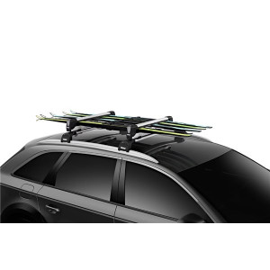 Ski & snowboard rack Thule SnowPack Extender 7325 Silver roof bars, 5 skis, 2 snowboard - Img 7