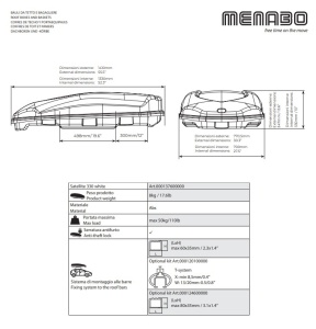 Cutie portbagaj Menabo Satellite 330 ABS White, 141x77x34cm - Img 4