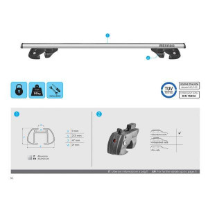 Menabo Sherman Silver roof bars for Saab 9-3 SportHatch 2008-2013 - Img 6