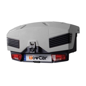 Roof box on tow bar TowBox Evo, Classic Grey
