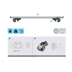 Bare transversale Menabo Dozer XXL pentru Fiat Doblo ll 2010-2015 - Img 8