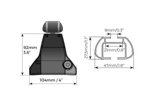 Menabo Omega Aluminium roof bars for Toyota Prius + (XW50), 5 doors, model 2015+ - Img 7