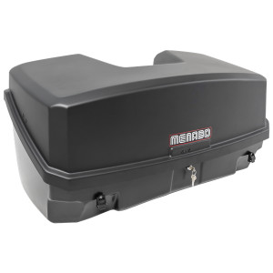 Roof box Menabo Mizar on tow bar, compatibila with rack bikes Menabo Alcor