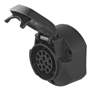 13-pin socket for caravans or trailers, ABS, 12V