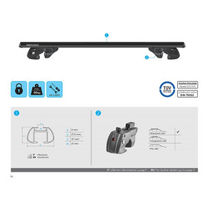 Menabo Sherman Black roof bars for Matchedje V3 2008-2013 - Img 17